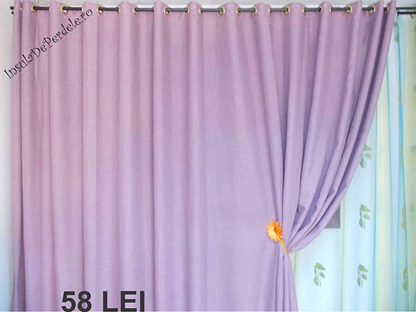 Draperie din in mov deschis